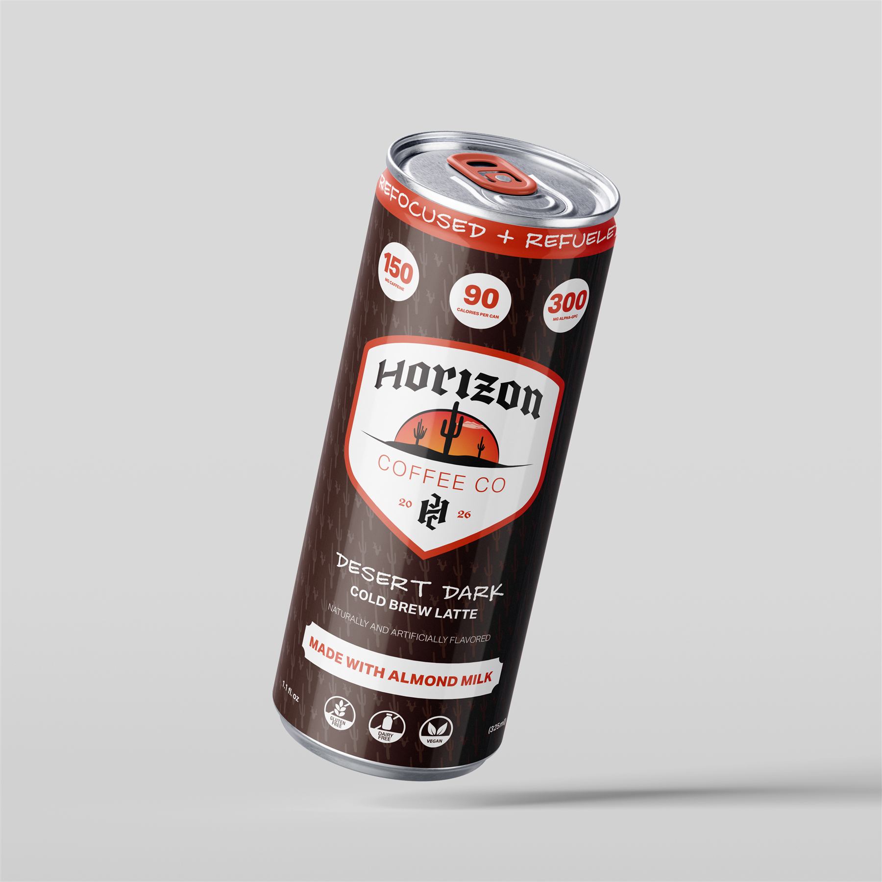 Horizon Coffee Co dark can tilted